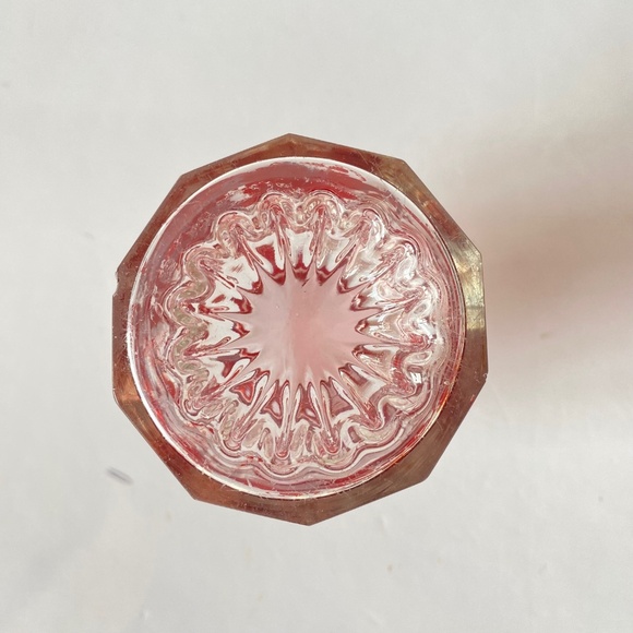 Bohemian Glass Pickle Jar Ruby Red Grapes Pattern Vintage Circa 1930s AS IS. - Picture 4 of 11